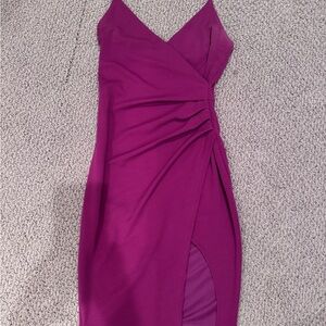 Lulu's Vibrant Magenta Asymmetrical Dress